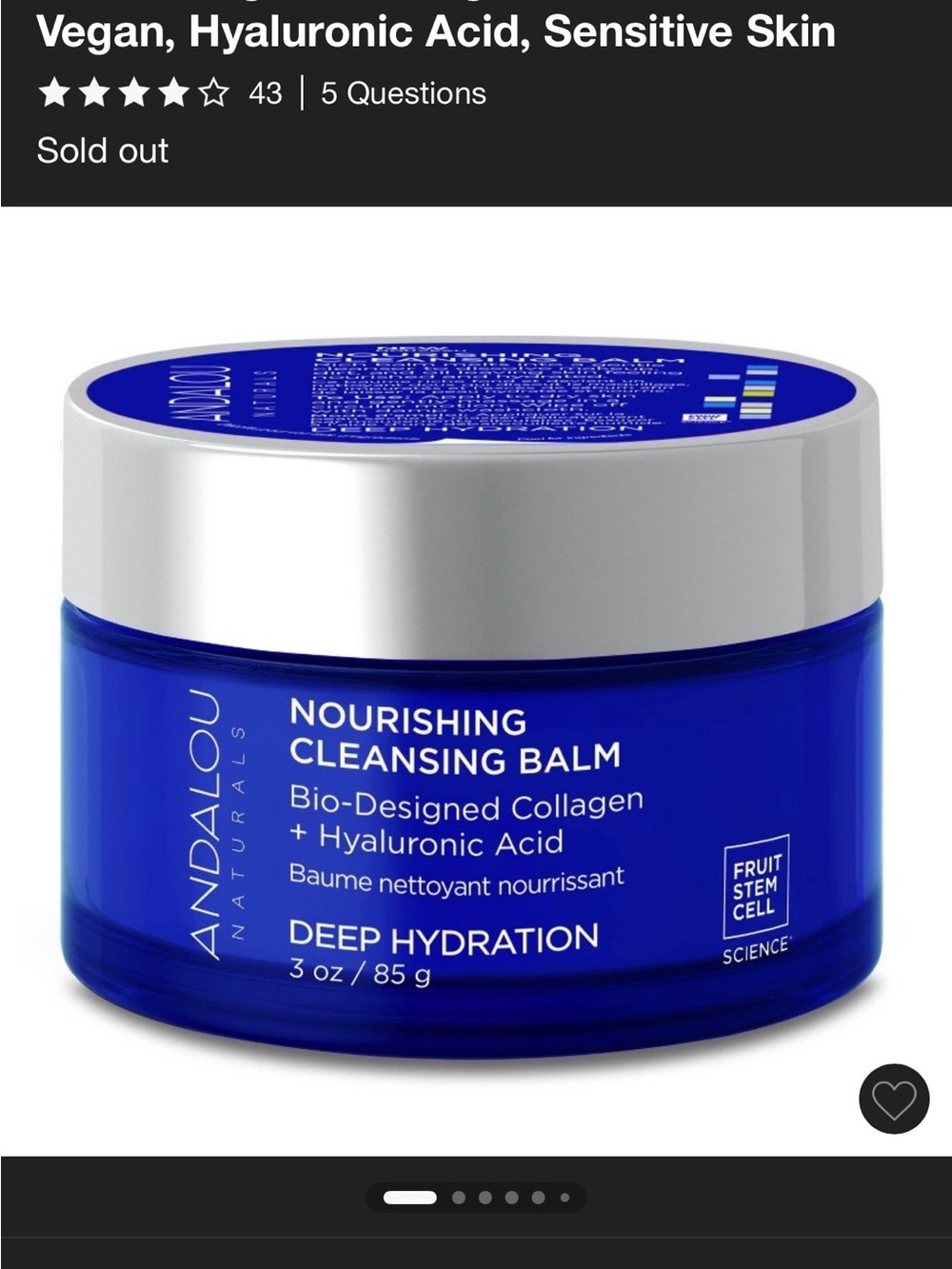 Andalou Naturals Nourishing Cleansing Balm — Blue